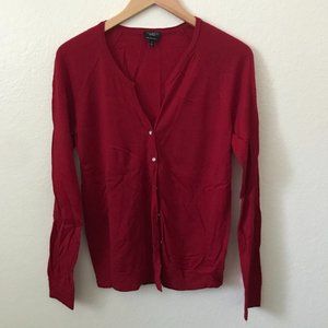 Talbots Red Cardigan Sweater, Size Large
